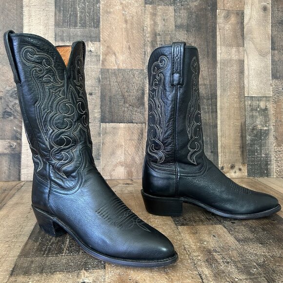 Lucchese 1883 Black N1613J4 Western Cowboy Boots Mens 9 D - Picture 3 of 13